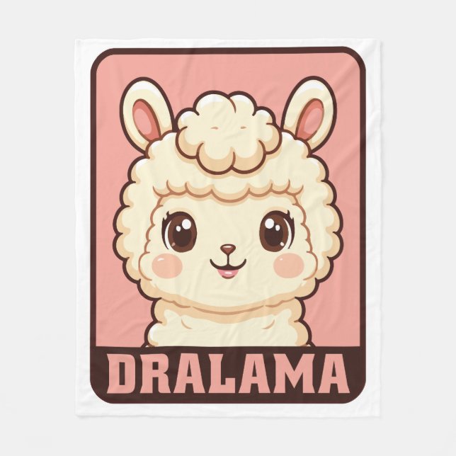 Couverture Polaire Conception d'illustration de lama mignon (Devant)