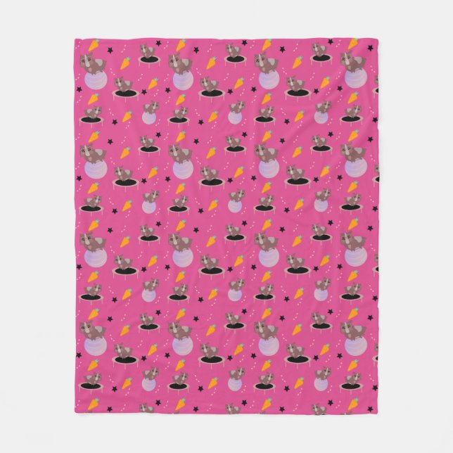 Couverture Polaire Conception drôle de fitness pour cochons d'Inde (Devant)