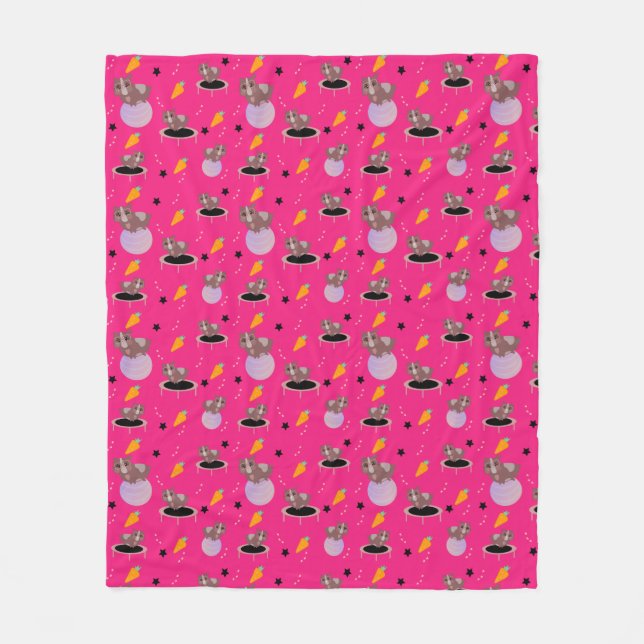 Couverture Polaire Conception drôle de fitness pour cochons d'Inde (Devant)