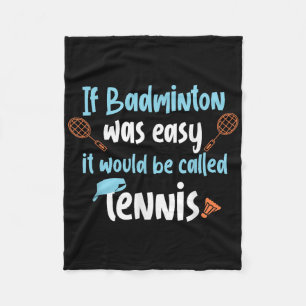 Couverture Polaire Conception drôle de tennis de badminton pour joueu