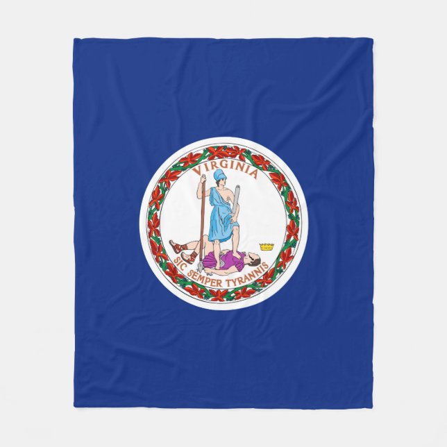 Couverture Polaire Conception du drapeau de l'État de Virginie (Devant)
