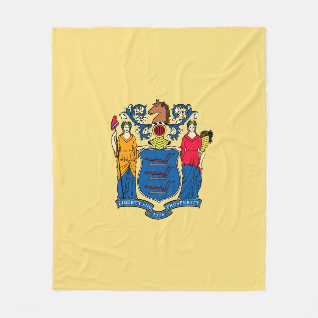 Couverture Polaire Conception du drapeau de l'État du New Jersey (Devant)