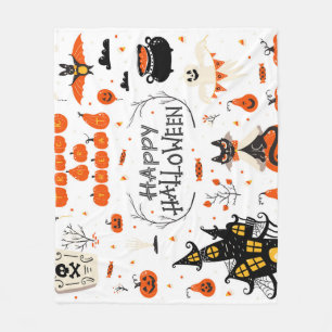 Couverture Polaire Conception d'un jeu Vintage d'éléments Halloween
