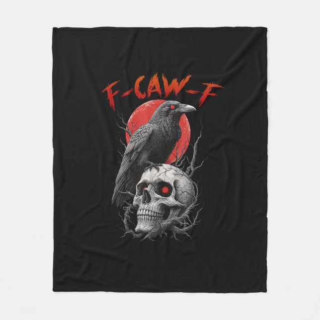 Couverture Polaire Conception esthétique drôle de corbeau F-Caw-F (Devant)