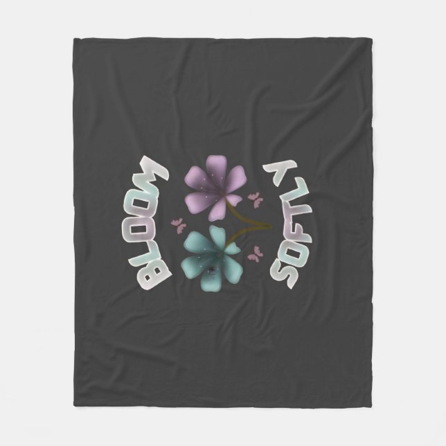 Couverture Polaire Conception florale de printemps Bloom Softly Paste (Devant)
