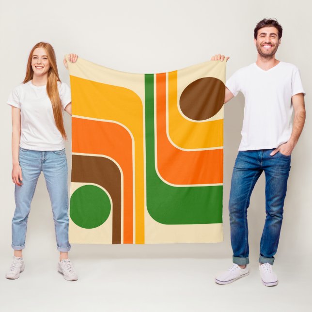 Couverture Polaire Conception géométrique moderne du milieu du siècle (En situation)