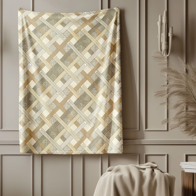 Couverture Polaire Conception géométrique moderne, neutre et douce, t (Neutral Soft Earth-Tone Modern Geometric Design Fleece Blanket)