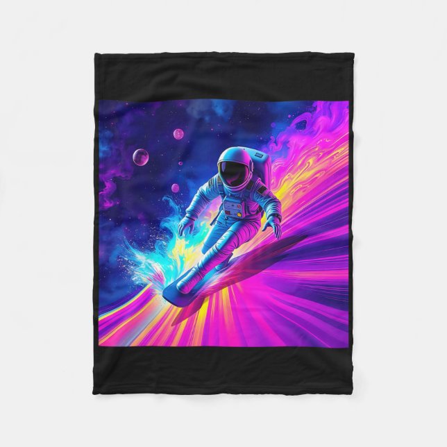 Couverture Polaire Conception Graphique Astronaute Surfant sur une Va (Devant)