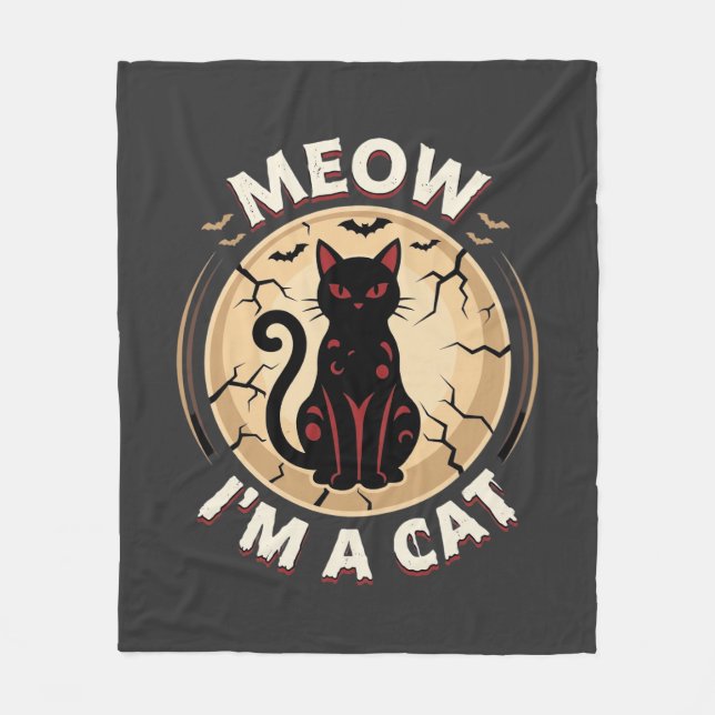 Couverture Polaire Conception graphique de chat Meow Halloween_1 (Devant)