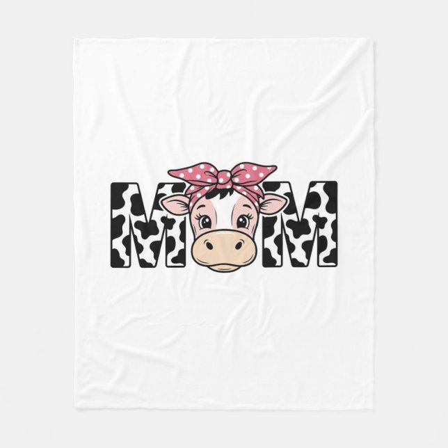 Couverture Polaire Conception graphique de maman vache mignonne arc_1 (Devant)