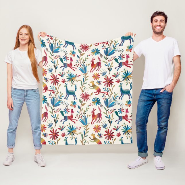 Couverture Polaire Conception inspirée d'Otomi (En situation)