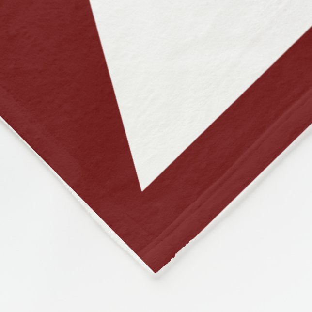 Couverture Polaire Conception Motif des triangles Oxblood&White (Coin)