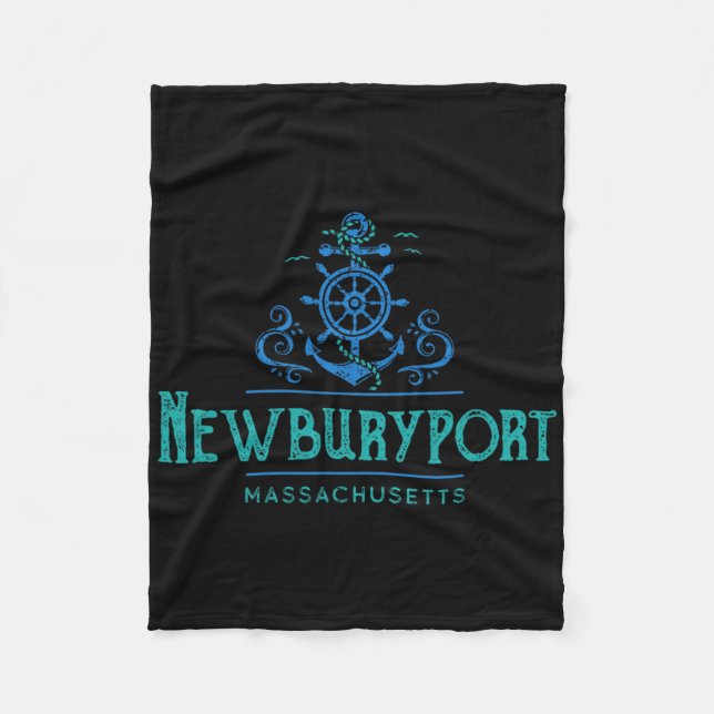 Couverture Polaire Conception nautique de Newburyport Machusetts  (Devant)