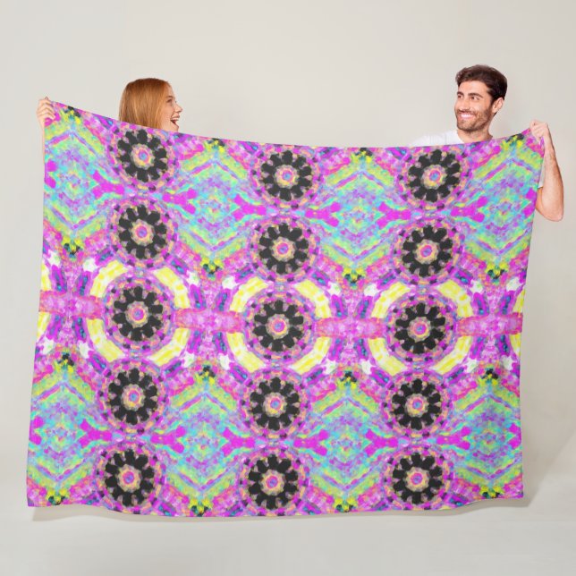 Couverture Polaire Conception rose triple (En situation)