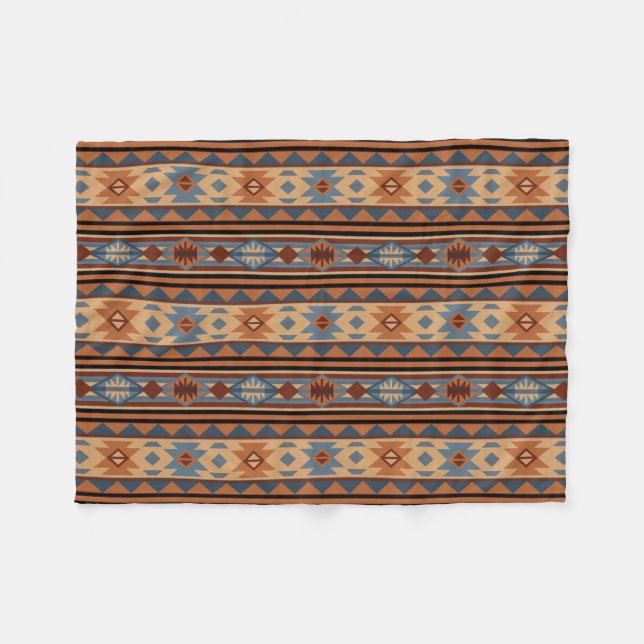 Couverture Polaire Conception sud-ouest Adobe Grey Brown Tribal Motif (Devant (Horizontal))