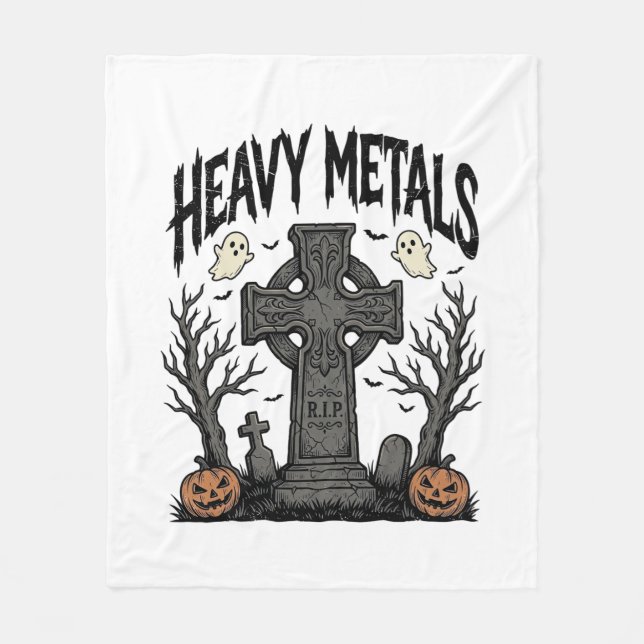 Couverture Polaire Conception vectorielle de cimetière Halloween de m (Devant)