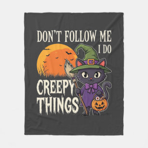 Couverture Polaire Conceptions de chat de sorcière d'Halloween de cho