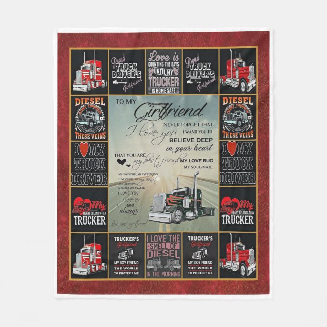 Couverture Polaire Conducteur De Camion Personnalisé À Ma Fille (Devant)