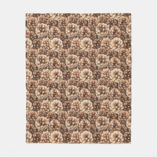 Couverture Polaire Cônes de pin marron Nature Anniversaire