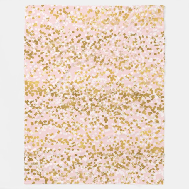 Couverture Polaire Confetti rose or (Devant)