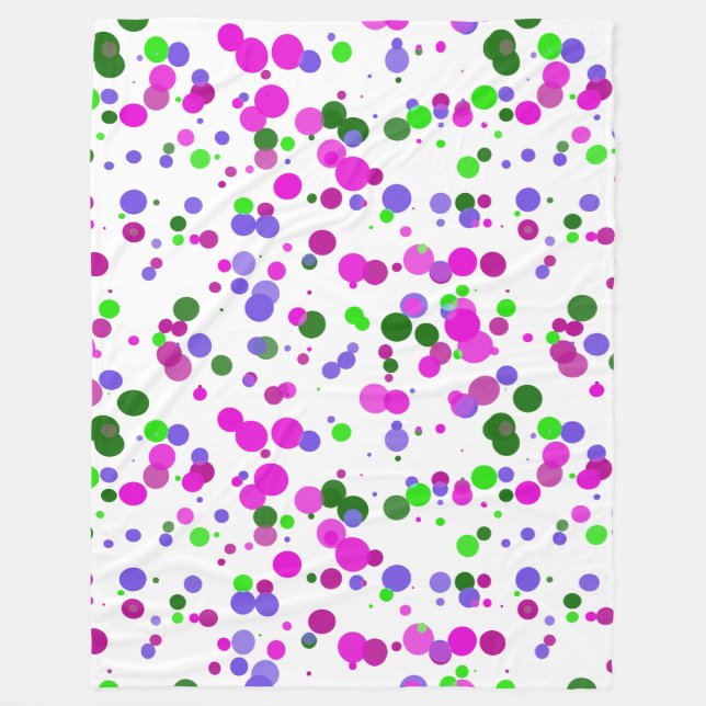 Couverture Polaire Confettis à pois roses (Devant)