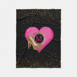 Couverture Polaire Confettis noirs chics de parties scintillantes