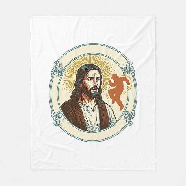 Couverture Polaire Confus Jésus Tendance Virale Danse Silhouette Vidé (Devant)