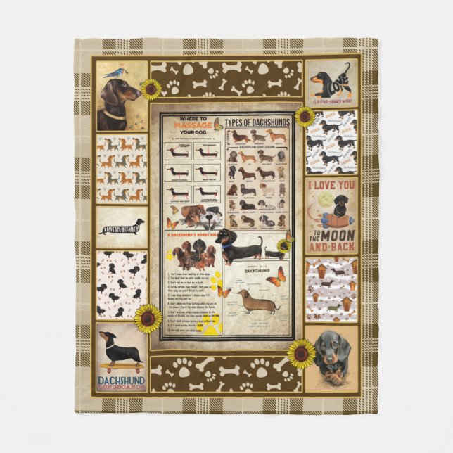 Couverture Polaire Connaissances Dachshund personnalisées Beau cadeau (Devant)