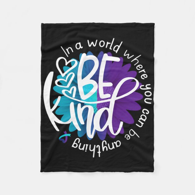 Couverture Polaire Conscience Fleur de Marguerite Prévention du Suici (Devant)