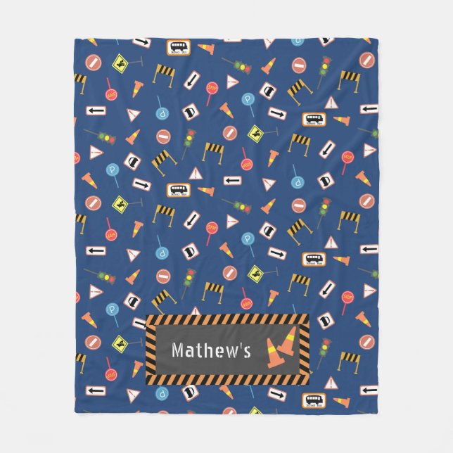 Couverture Polaire Construction et signalisation routière Bleu. Couve (Devant)