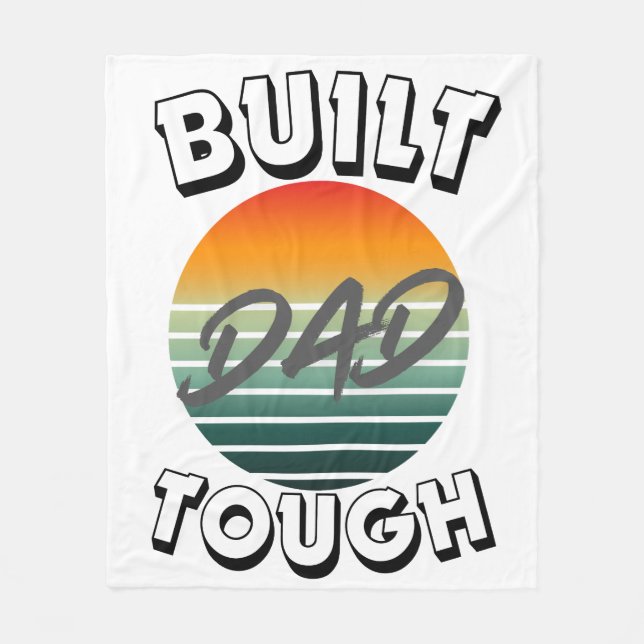 Couverture Polaire Construit papa dur rétro coucher de soleil T-shirt (Devant)