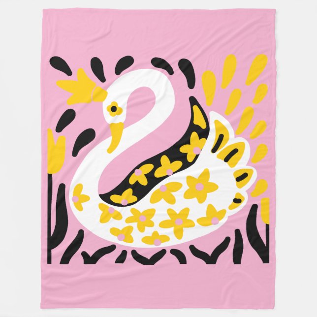 Couverture Polaire Conte fée de style russe Swan royal couronné (Devant)