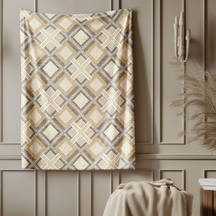 Couverture Polaire Contemporain Brown et ivoire subtil Motif