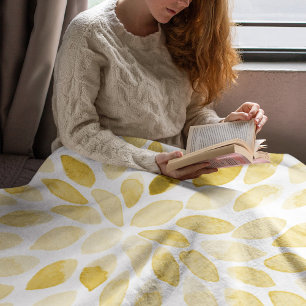 Couverture Polaire Contours de brosse jaune aquarelle