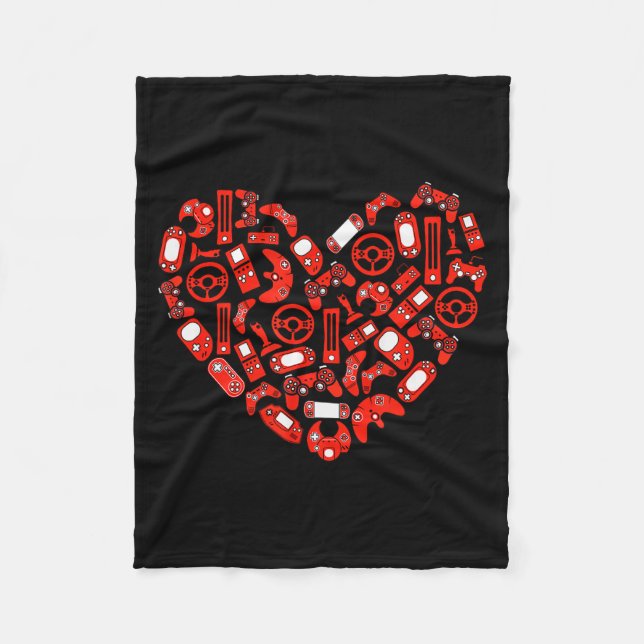 Couverture Polaire Contrôleur de jeu vidéo de la Saint-Valentin pour  (Devant)