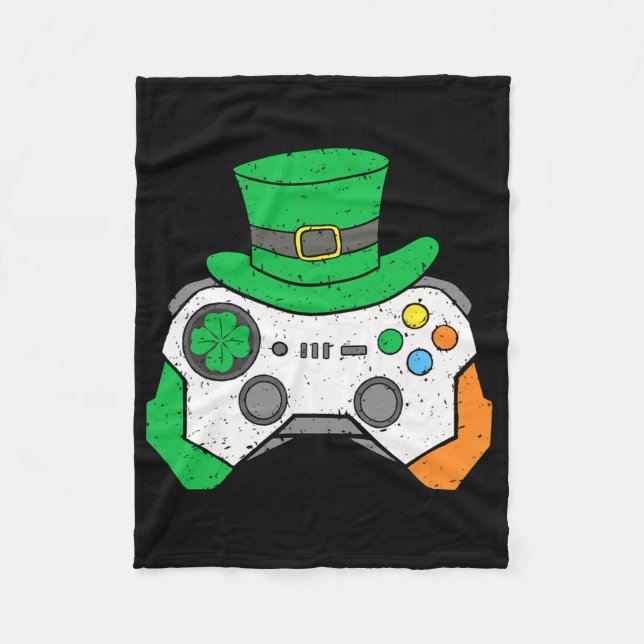 Couverture Polaire Contrôleur de jeu vidéo Saint-Patrick pour garçons (Devant)