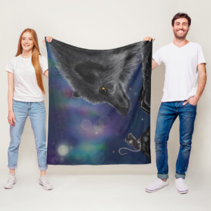 Couverture Polaire Conversation Whimsical : Loup et souris