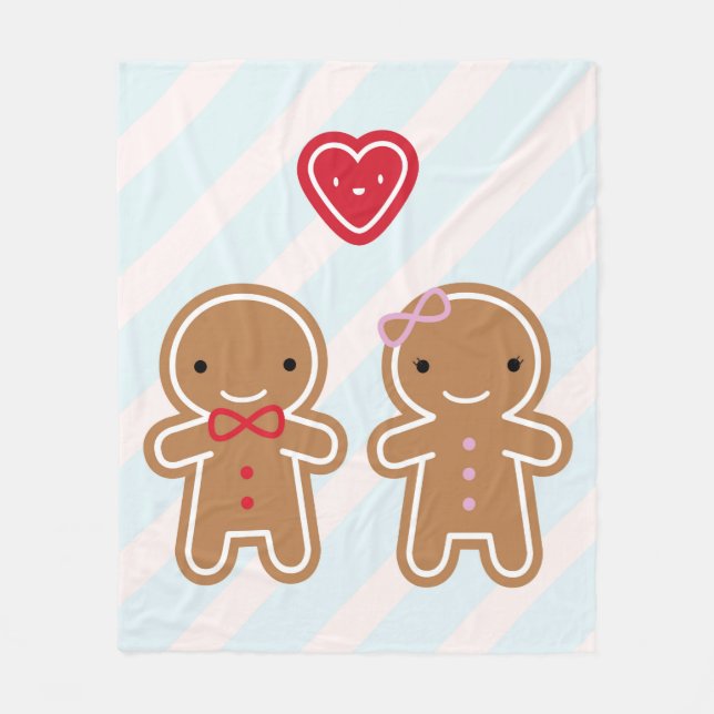 Couverture Polaire Cookie Cute Gingerbread Couple (Devant)