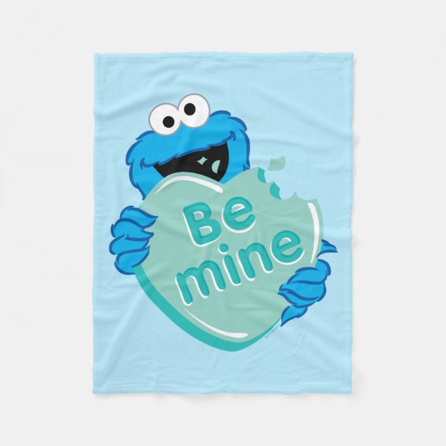 Couverture Polaire Cookie Monster "Be Mine" Candy Saint-Valentin (Devant)