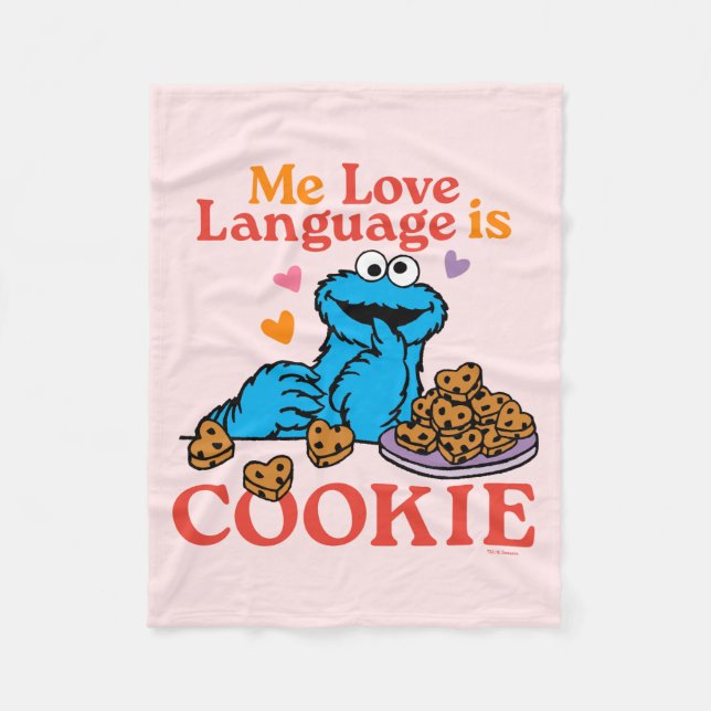 Couverture Polaire Cookie Monster | Citation de la Saint Valentin (Devant)