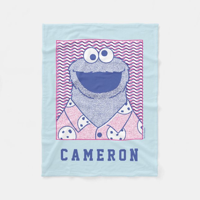 Couverture Polaire Cookie Monster | Cookie Bouton Bas (Devant)