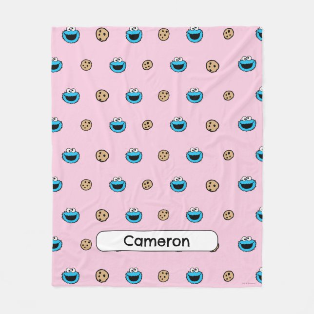 Couverture Polaire Cookie Monster et Cookies motif rose (Devant)