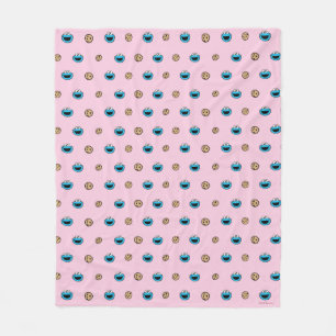 Couverture Polaire Cookie Monster et Cookies motif rose