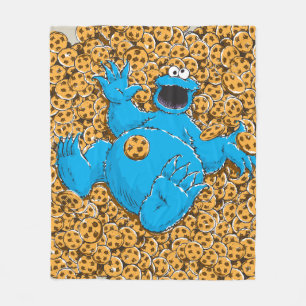 Couverture Polaire Cookie Monster et cookies vintage