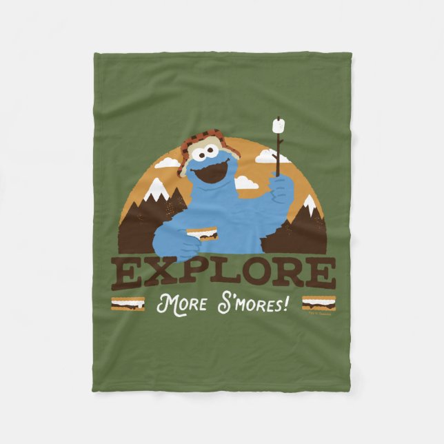 Couverture Polaire Cookie Monster | Explorer plus S'mores (Devant)
