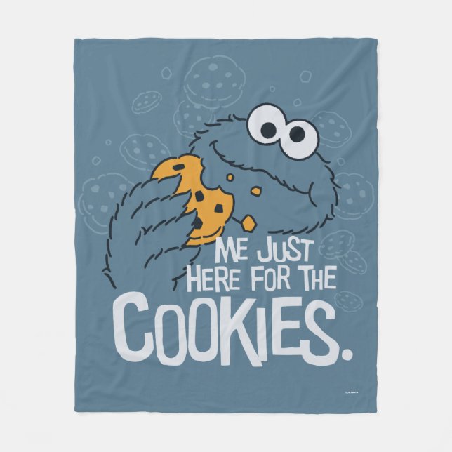 Couverture Polaire Cookie Monster | Me Just Here for the Cookies (Devant)