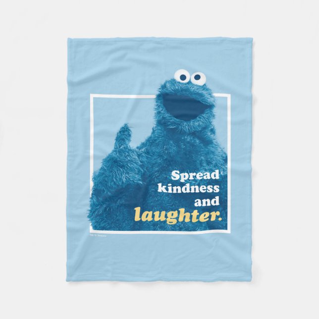 Couverture Polaire Cookie Monster | Propager la gentillesse et le rir (Devant)