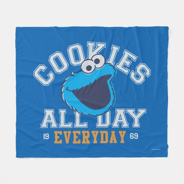 Couverture Polaire Cookie Monster tous les jours (Devant (Horizontal))
