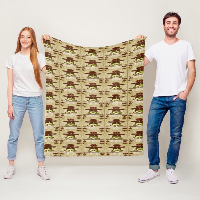 Couverture Polaire Cookie pour hommes en pain d'épice (En situation)