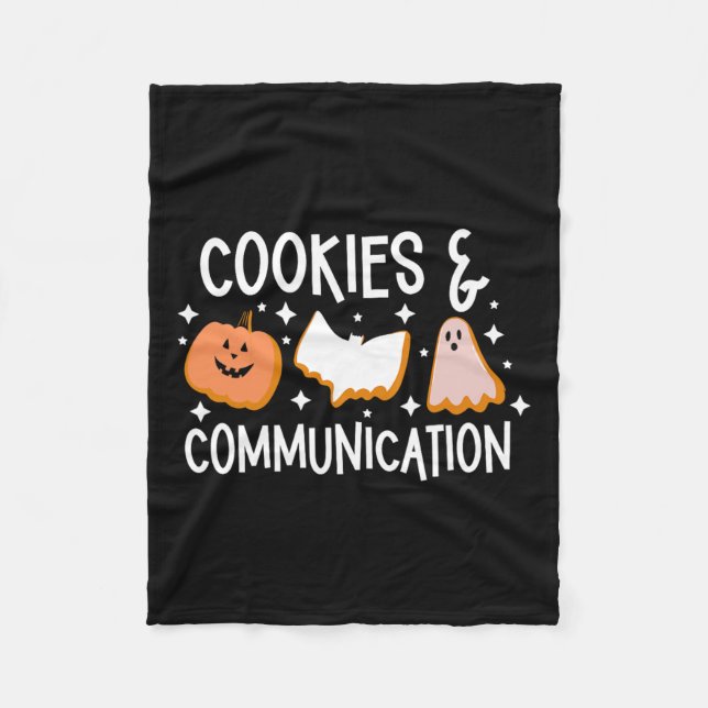 Couverture Polaire Cookies &amp ; Communication Drôle Halloween Desig (Devant)